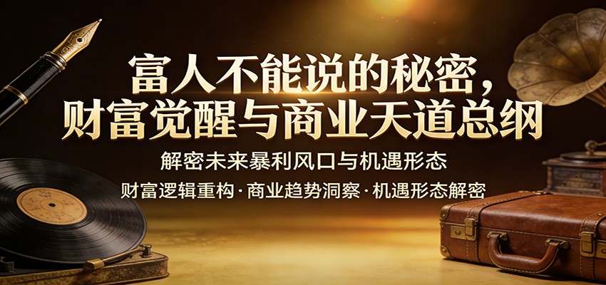 富人不能说的秘密，财富觉醒与商业天道总纲，解密未来暴利风口与机遇形态-惠声资源站