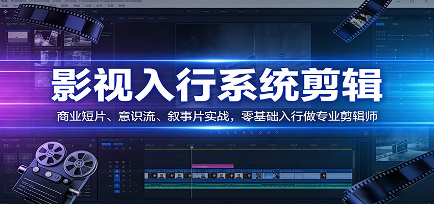 影视系统剪辑，商业短片、意识流、叙事片实战，零基础入行做专业剪辑师-惠声资源站