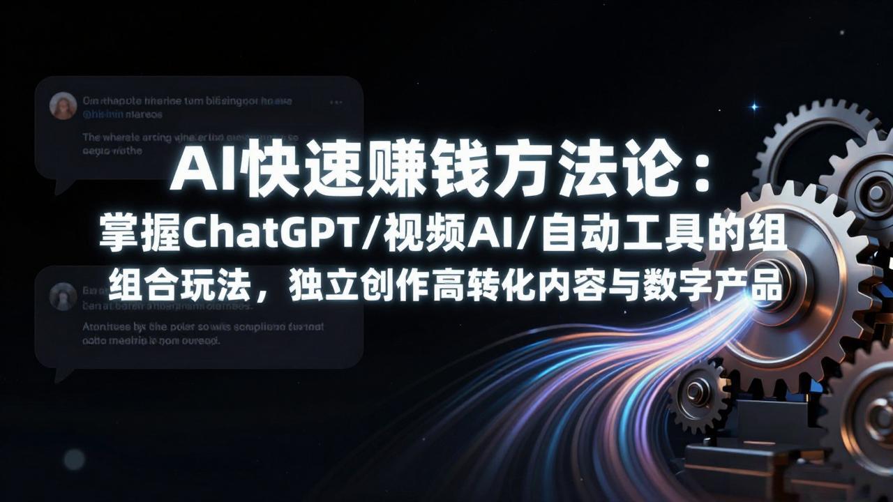 AI快速赚钱方法论：掌握ChatGPT/视频AI/自动化工具的组合玩法，独立创作高转化内容与数字产品-惠声资源站