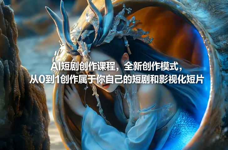 AI短剧创作课程，全新创作模式，从0到1创作属于你自己的短剧和影视化短片-惠声资源站