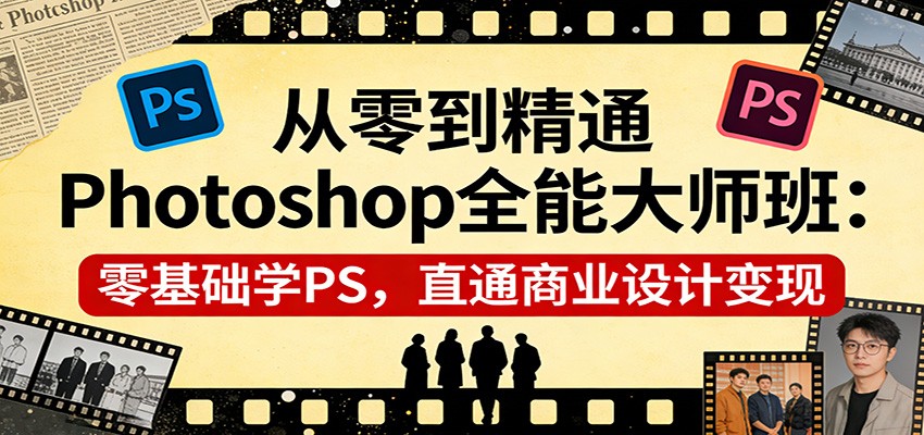 从零到精通Photoshop全能大师班：零基础学PS，直通商业设计变现-惠声资源站