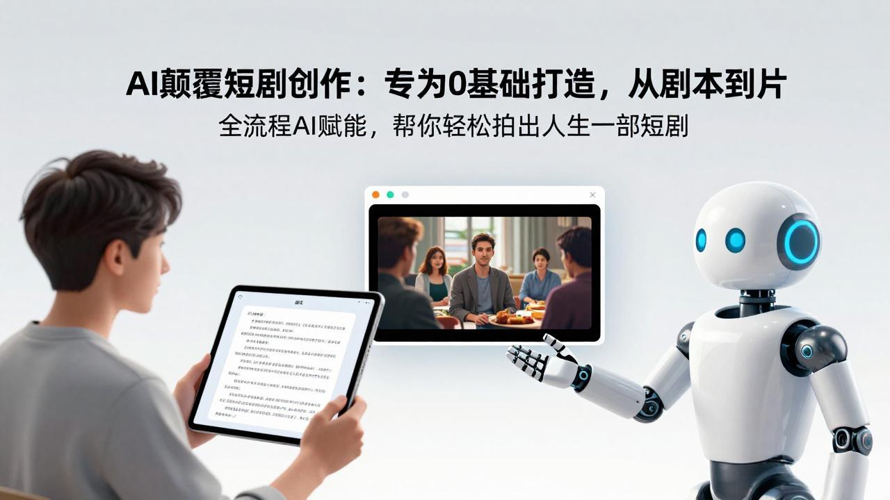 AI颠覆短剧创作：专为0基础打造，从剧本到成片全流程AI赋能，帮你轻松拍出人生第一部短剧-惠声资源站