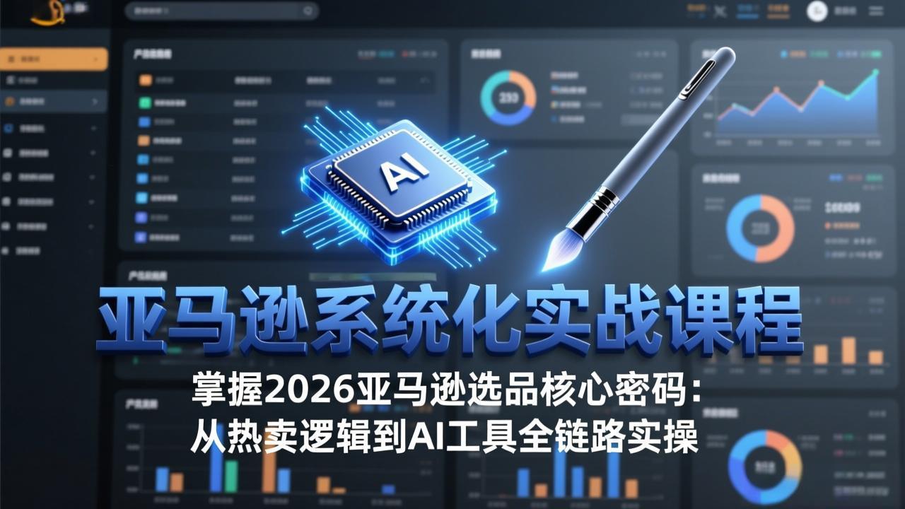 亚马逊系统化实战课-更新3月：2026最新选品方法论，从热卖原因分析到AI作图，提升选品成功率-惠声资源站