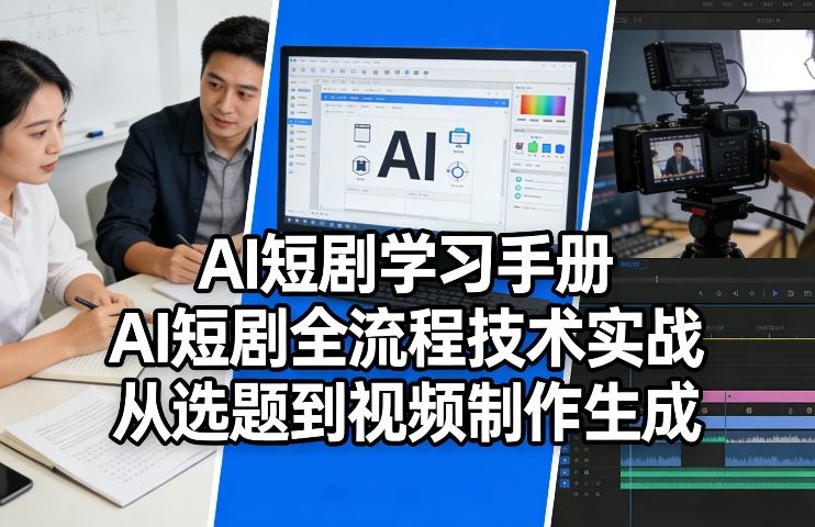 AI短剧学习手册，AI短剧全流程技术实战，从选题到视频制作生成-惠声资源站