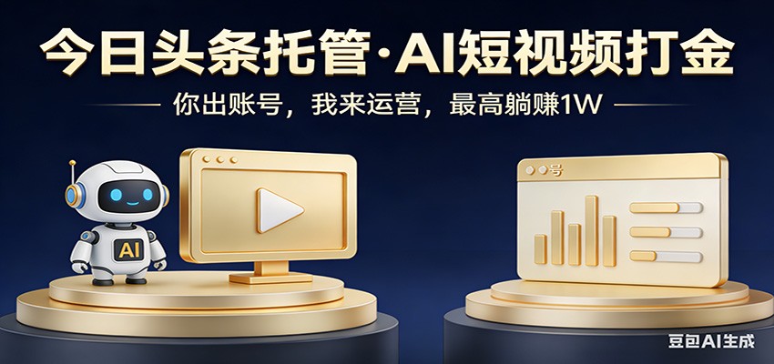 头条号AI托管，我提供作品，你提供账号，每天5分钟发布，小白躺赚3000+-惠声资源站