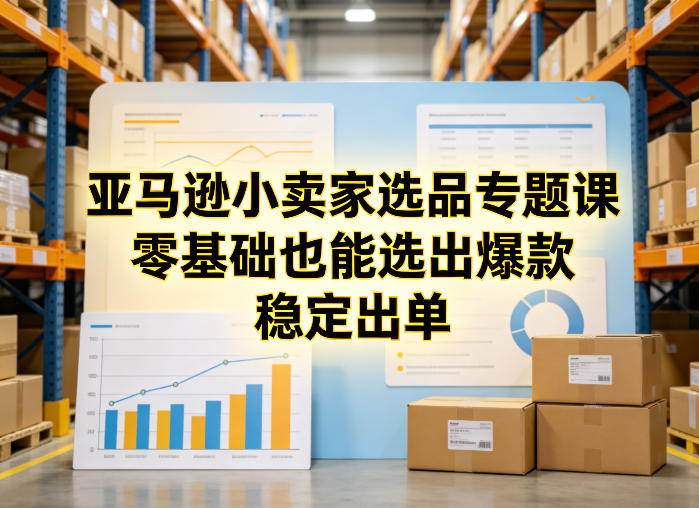 亚马逊小卖家选品专题课，零基础也能选出爆款，稳定出单-惠声资源站