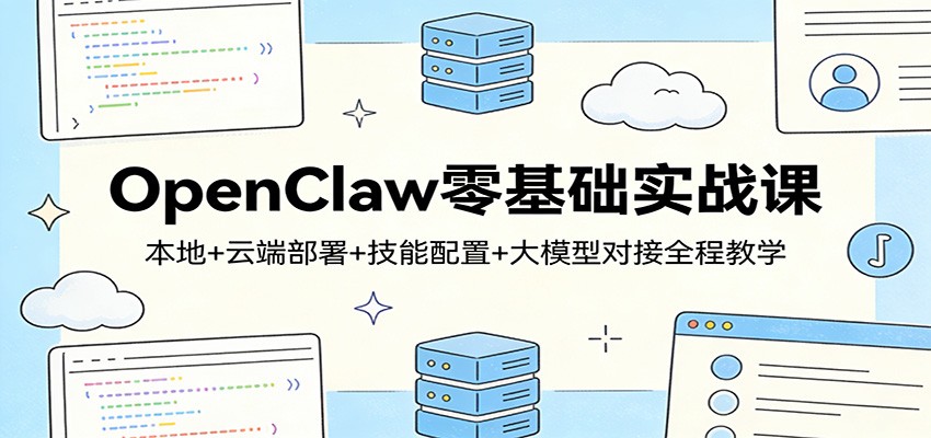 OpenClaw零基础实战课：本地+云端部署+技能配置+大模型对接全程教学-惠声资源站