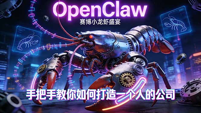 OpenClaw，小龙虾-从产品到爆款的成长之路，手把手教你如何打造一个人的公司-惠声资源站