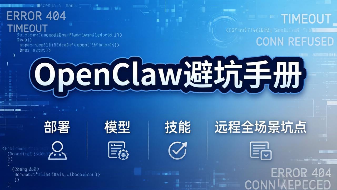 OpenClaw避坑手册：部署+模型+技能+远程全场景坑点，一次性给你说全，少走弯路-惠声资源站