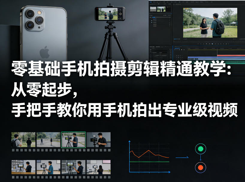 零基础手机拍摄剪辑精通教学：从零起步，手把手教你用手机拍出专业级视频-惠声资源站