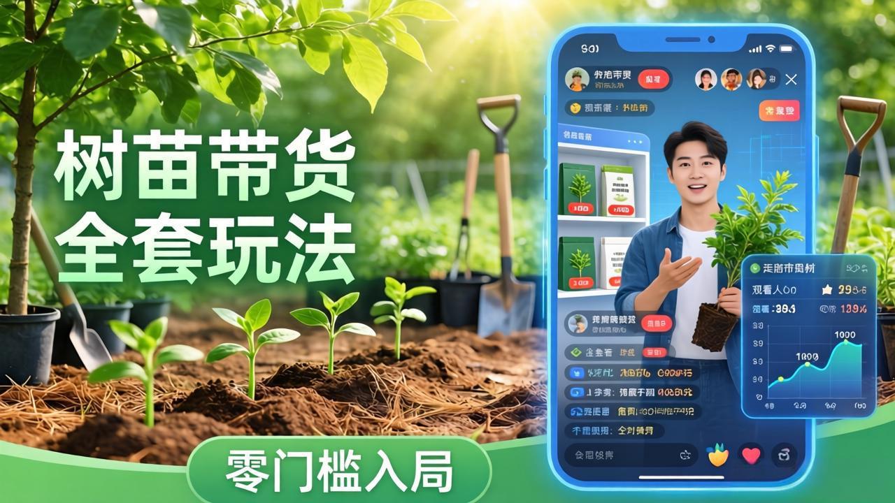 视频号AI树苗带货全套玩法：零门槛入局，掌握豆包、千问等AI工具制作树苗视频的全套流程-惠声资源站