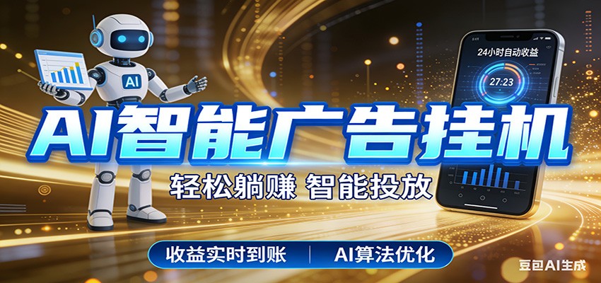 智能广告挂机新时代，利用碎片化时间实现稳定被动收益，AI帮你持续盈利-惠声资源站