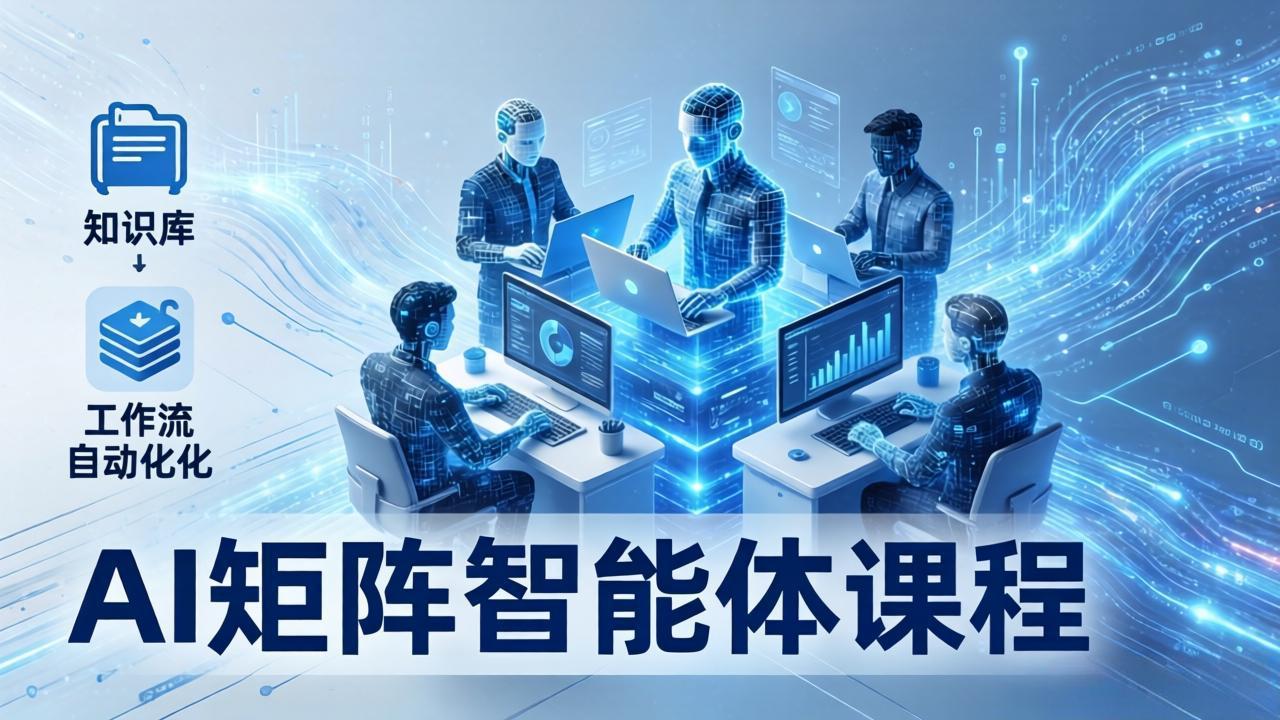 AI矩阵智能体实战：100个数字员工批量生产内容，文本知识库+工作流自动化全搞定-惠声资源站