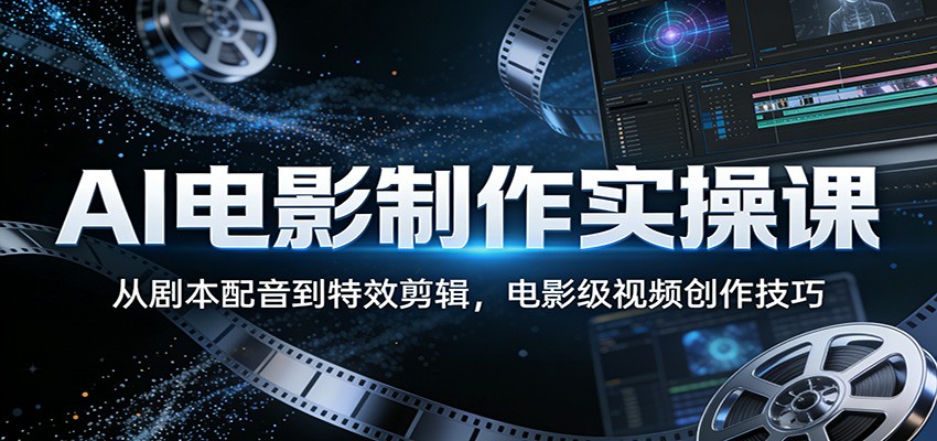 AI电影制作实操课：从剧本配音到特效剪辑，电影级视频创作技巧-惠声资源站