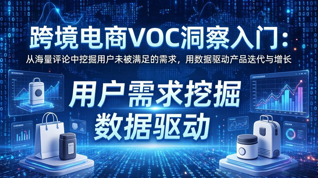 跨境电商VOC洞察入门：从海量评论中挖掘用户未被满足的需求，用数据驱动产品迭代与增长-惠声资源站