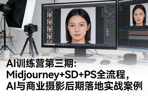 AI训练营第三期：Midjourney+SD+PS全流程，AI与商业摄影后期落地实战案例-惠声资源站