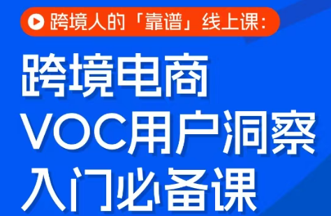 跨境电商VOC用户洞察入门必备课-惠声资源站