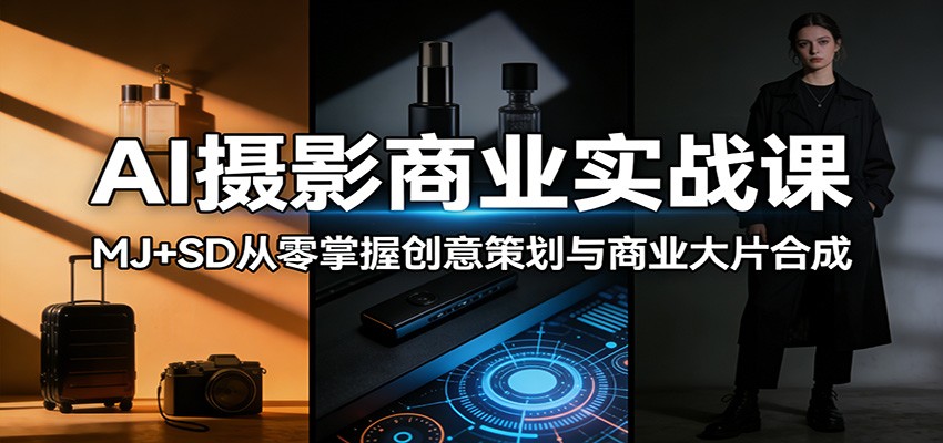 AI摄影商业实战课：MJ+SD从零掌握创意策划与商业大片合成-惠声资源站