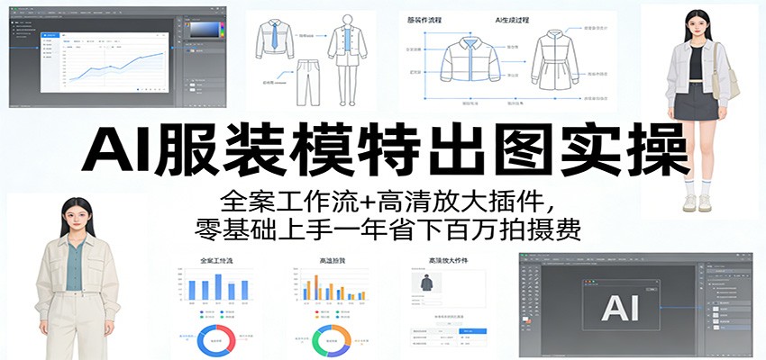 AI服装模特出图实操：全案工作流+ 高清放大插件，零基础上手一年省下百万拍摄费-惠声资源站