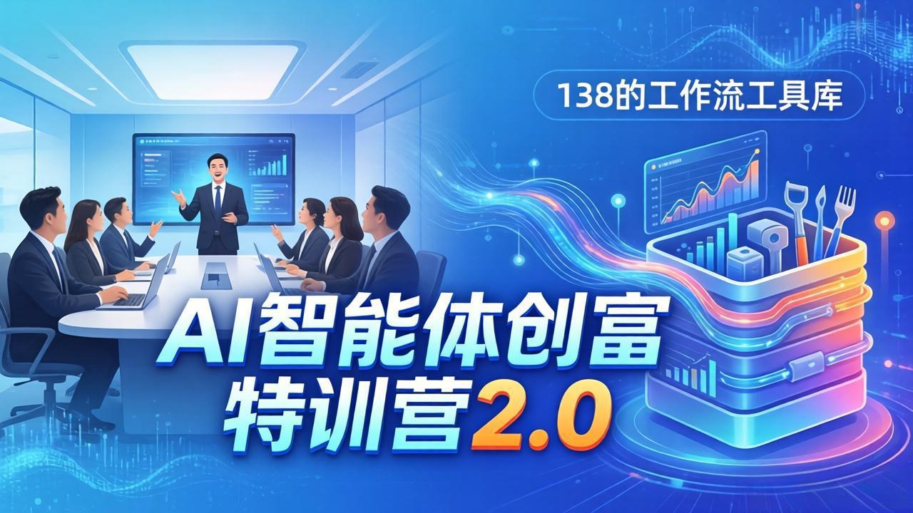 AI智能体创富训练营2.0：3天闭门直播+视频课+工具库，从0到1搭建智能体附138个工作流-惠声资源站