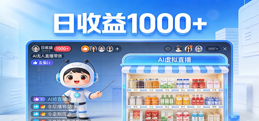 不用露脸不用说话，24小时自动卖货赚钱，全天自动直播，收益看得见-惠声资源站