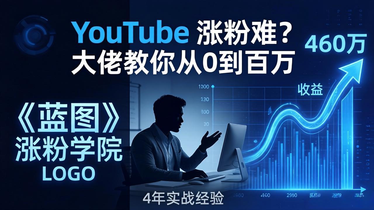 YouTube 涨粉难？《蓝图涨粉学院》：4 年赚 460 万的大佬教策略，从0到百万有路径！-惠声资源站