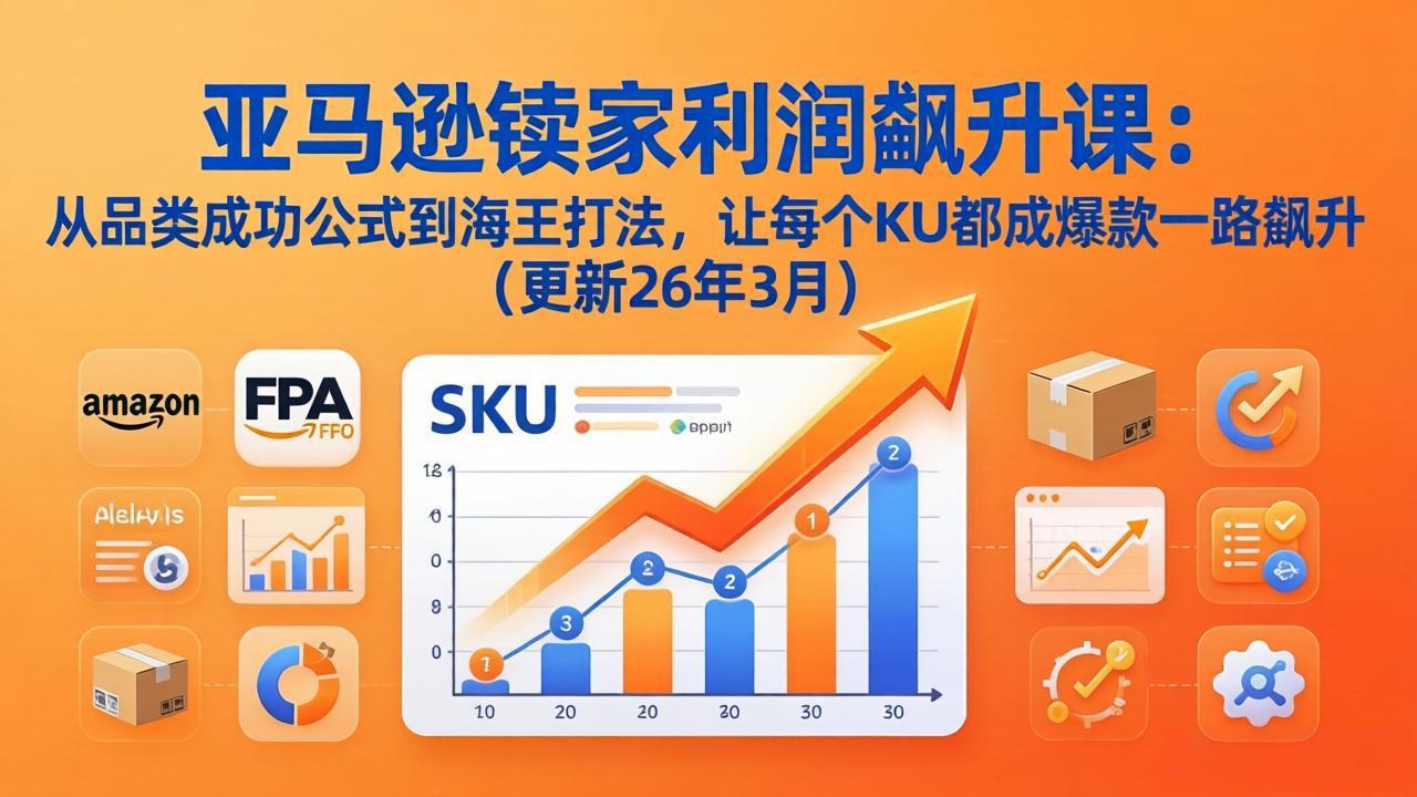 亚马逊卖家利润飙升课：从品类成功公式到海王打法，让每个SKU都成爆款一路飙升(更新26年3月-惠声资源站
