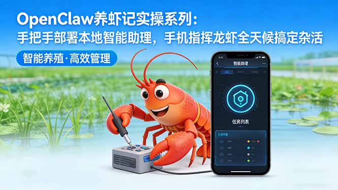 OpenClaw养虾记实操系列-更新：手把手部署本地智能助理，手机指挥龙虾全天候搞定杂活-惠声资源站