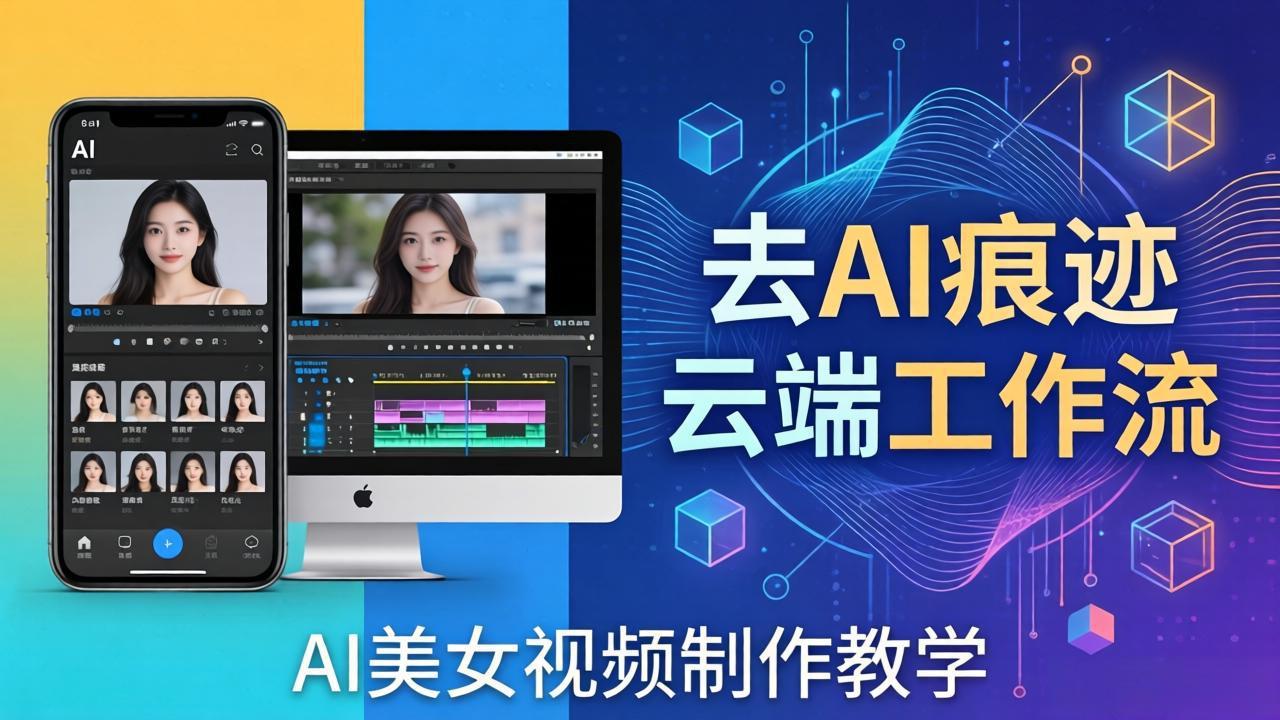 AI美女视频制作教学：去AI痕迹，云端工作流出图，手机电脑均可，不需要配置-惠声资源站