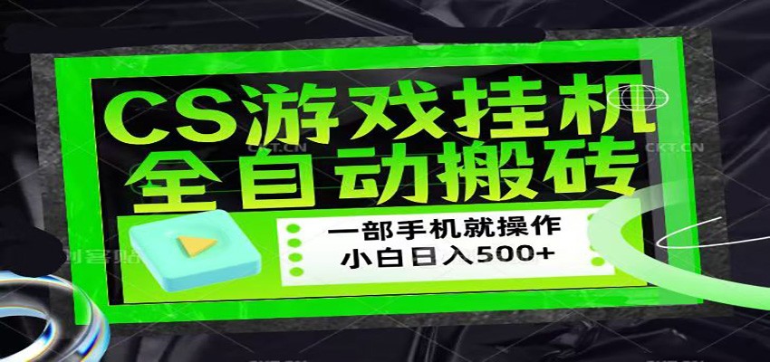 CSGO游戏挂机捡漏搬砖，超稳定的项目，带领1000+小白实现日入500+-惠声资源站