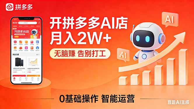 开一家拼多多AI店，月入2W+，无脑赚，告别打工，附SOP手册-惠声资源站