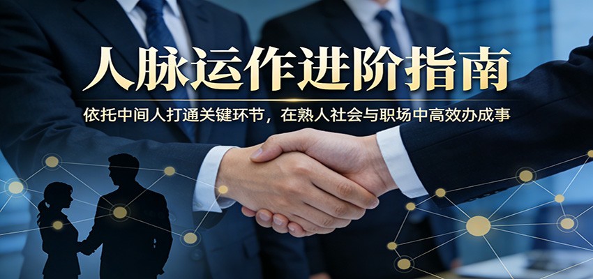 付费文章：人脉运作进阶指南，依托中间人打通关键环节，在熟人社会与职场中高效办成事-惠声资源站