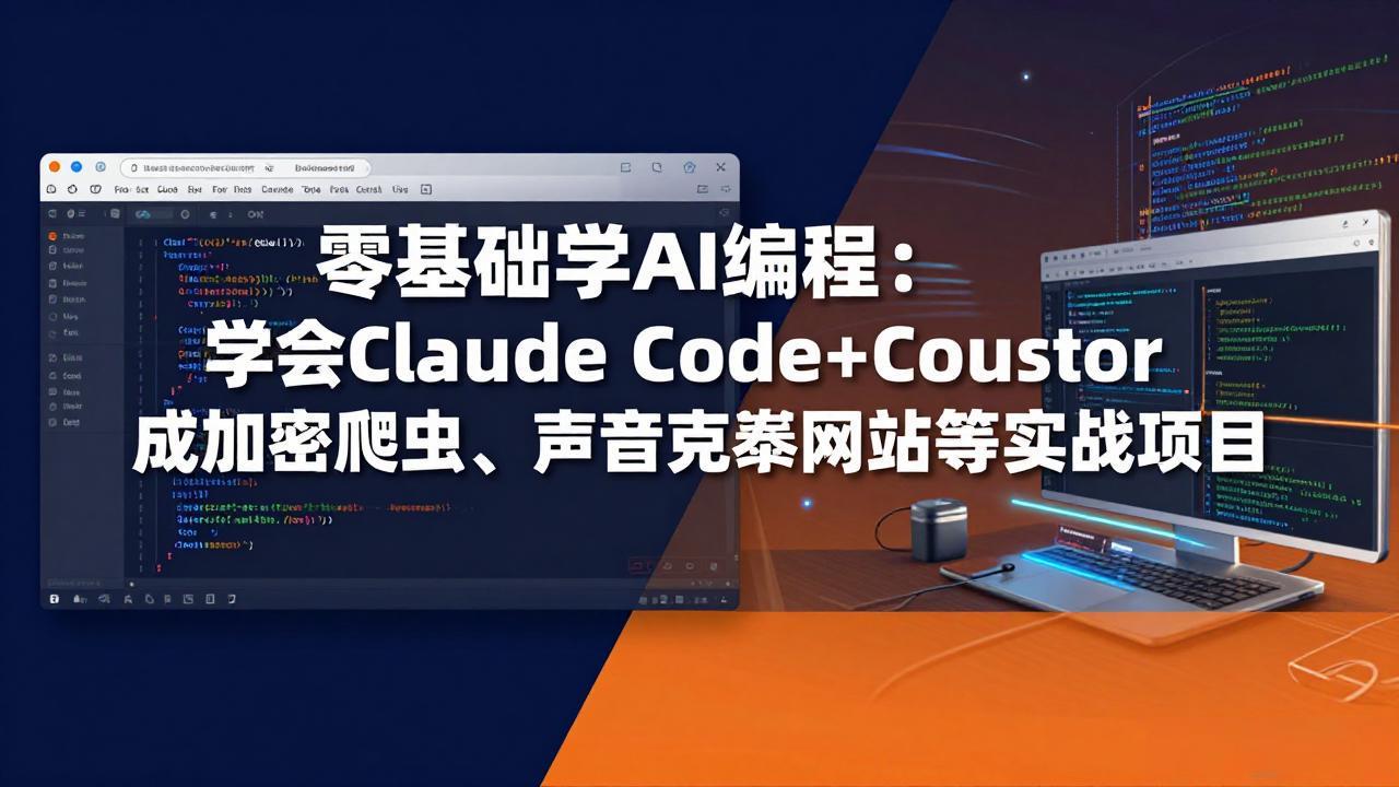 零基础学AI编程：学会Claude Code+Cursor完成加密爬虫、声音克隆网站等实战项目-惠声资源站