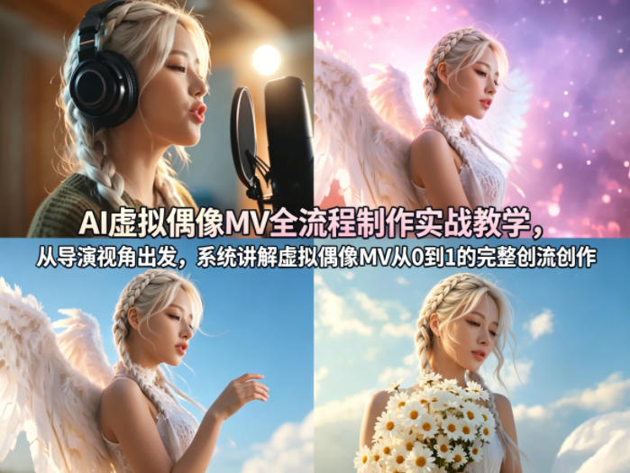 AI虚拟偶像MV全流程制作实战教学，从导演视角出发，系统讲解虚拟偶像MV从0到1的完整创作流程-惠声资源站