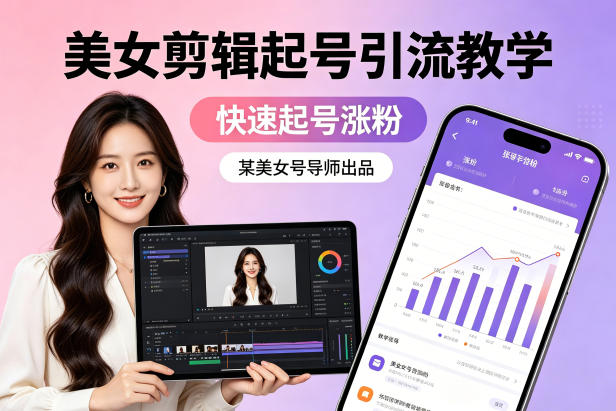 某美女号导师出品：美女剪辑起号引流教学，快速起号涨粉-惠声资源站