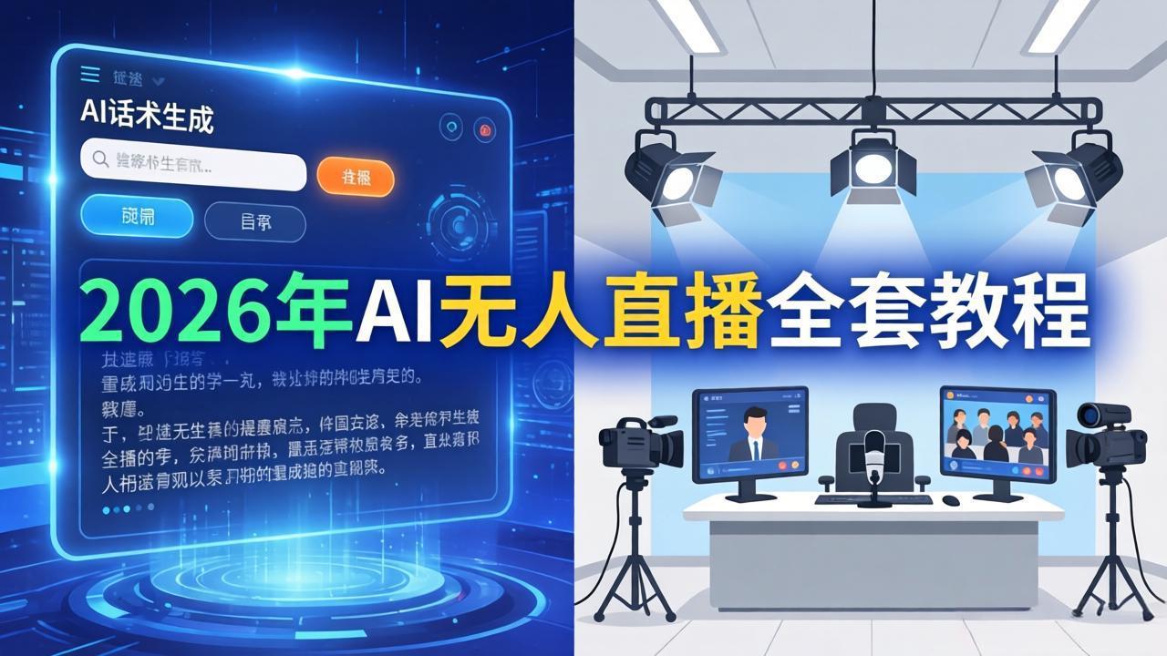 2026年AI无人直播全套教程：OBS安装+软件配置+直播间搭建+话术生成+一键开播实操-惠声资源站