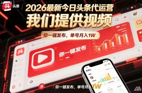 今日头条躺賺模式，你9我1，操作简单，一键发布，单机日入数百，长期合作【揭秘】-惠声资源站