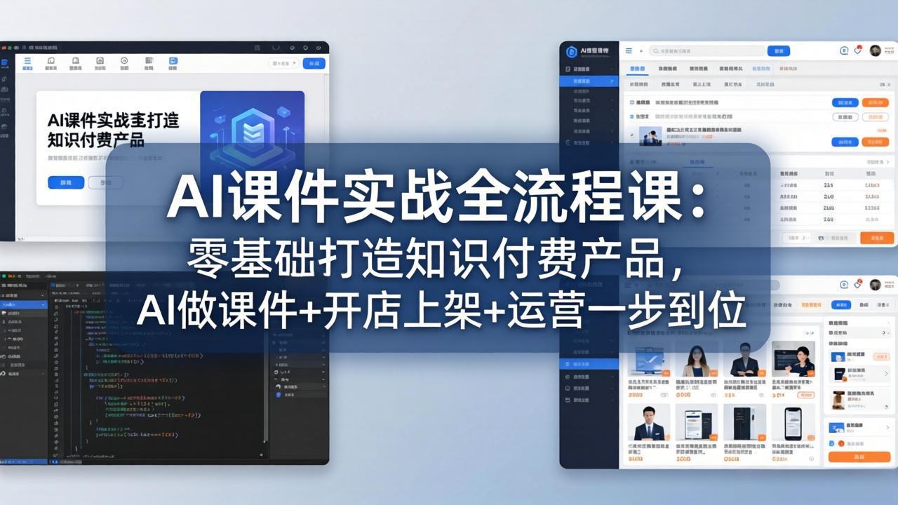 AI课件实战全流程课：零基础打造知识付费产品，AI做课件+开店上架+运营一步到位-惠声资源站