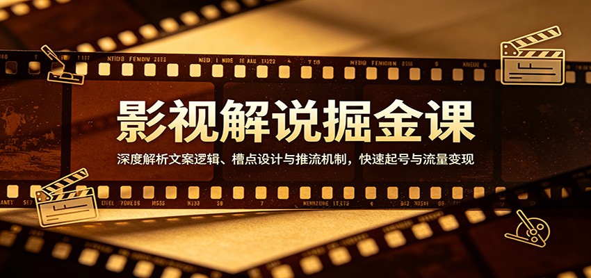 影视解说掘金课：深度解析文案逻辑、槽点设计与推流机制，快速起号与流量变现-惠声资源站