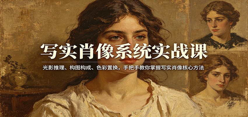 写实肖像系统实战课：光影推理、构图构成、色彩置换，手把手教你掌握写实肖像核心方法-惠声资源站