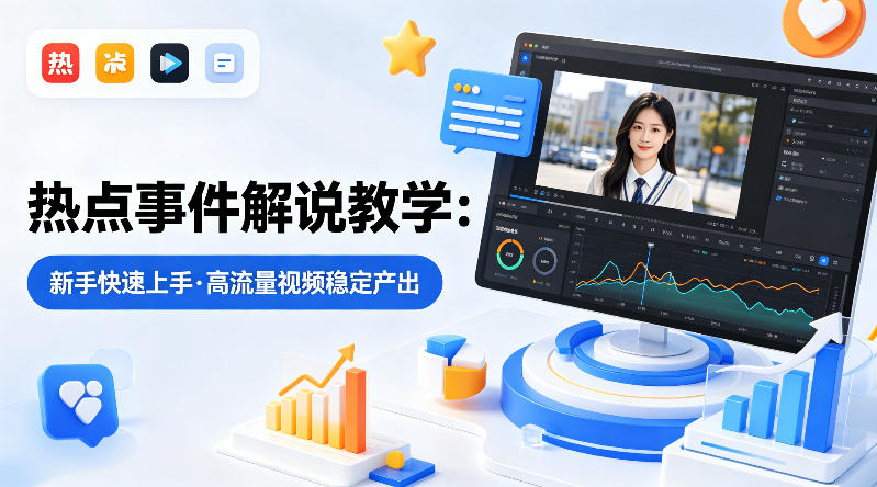 某大V的热点事件解说教学，新手也能快速上手，稳定产出高流量解说视频-惠声资源站