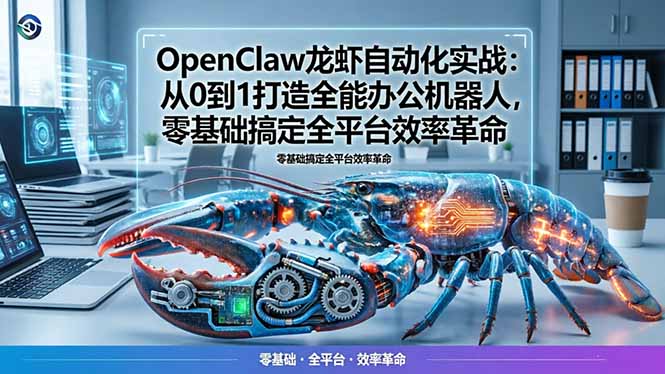 OpenClaw龙虾自动化实战：从0到1打造全能办公机器人，零基础搞定全平台效率革命-惠声资源站