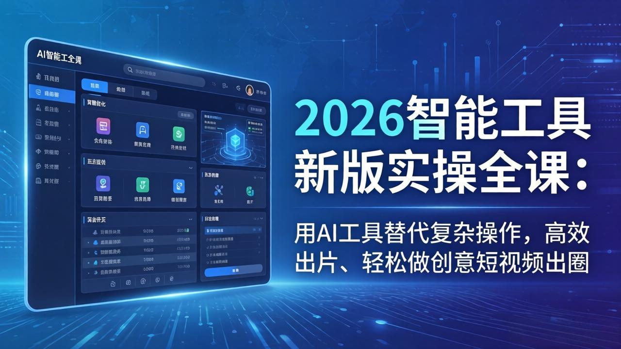 2026智能工具新版实操全课：用AI工具替代复杂操作，高效出片、轻松做创意短视频出圈-惠声资源站