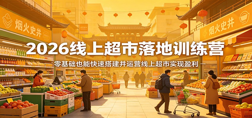 2026线上超市落地训练营，零基础也能快速搭建并运营线上超市实现盈利-惠声资源站