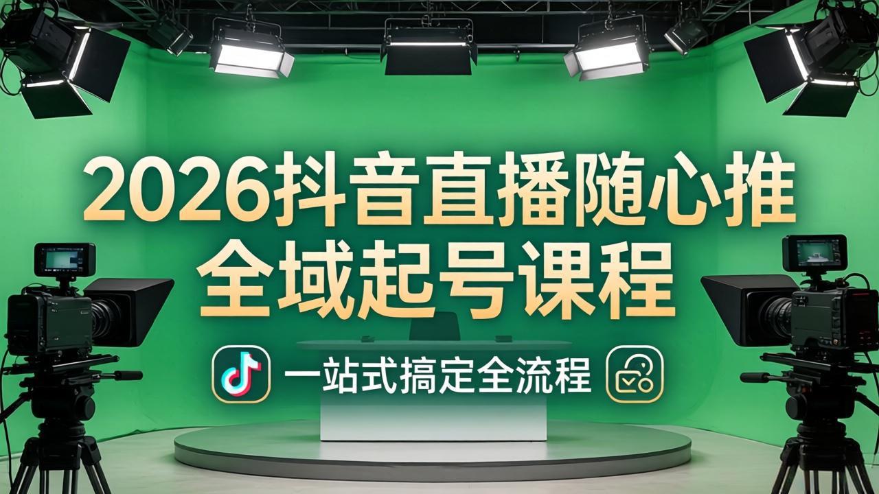 2026抖音直播随心推全域起号课程：一站式搞定直播起号、稳号、放量全流程(更新4月-惠声资源站