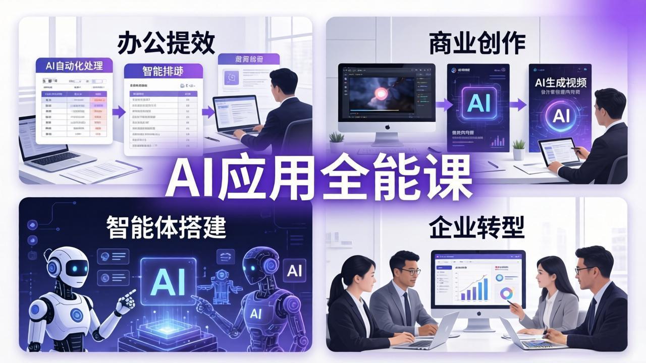 AIGC 应用师全能课-更新：办公提效、商业创作、智能体搭建、企业转型，一站式学会AI应用-惠声资源站