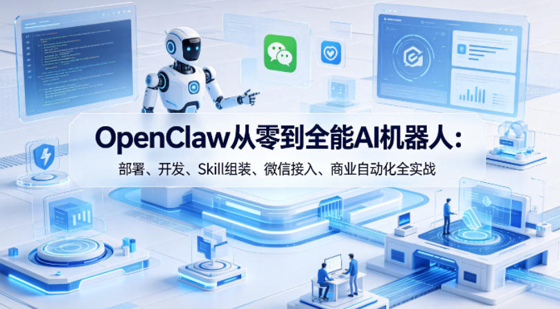 OpenClaw从零到全能AI机器人：部署、开发、Skill组装、微信接入、商业自动化全实战-惠声资源站