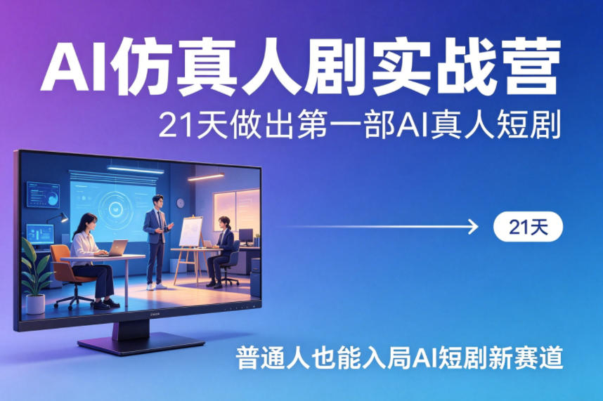 AI仿真人剧实战营，21天做出第一部AI真人短剧，普通人也能入局AI短剧新赛道(更新)-惠声资源站