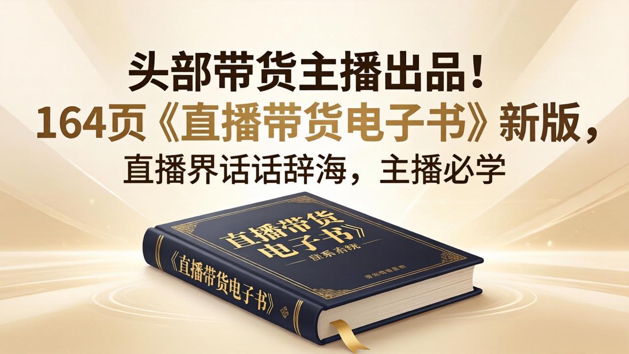 头部带货主播出品！164页《直播带货电子书》新版，直播界话术辞海，主播必学-惠声资源站