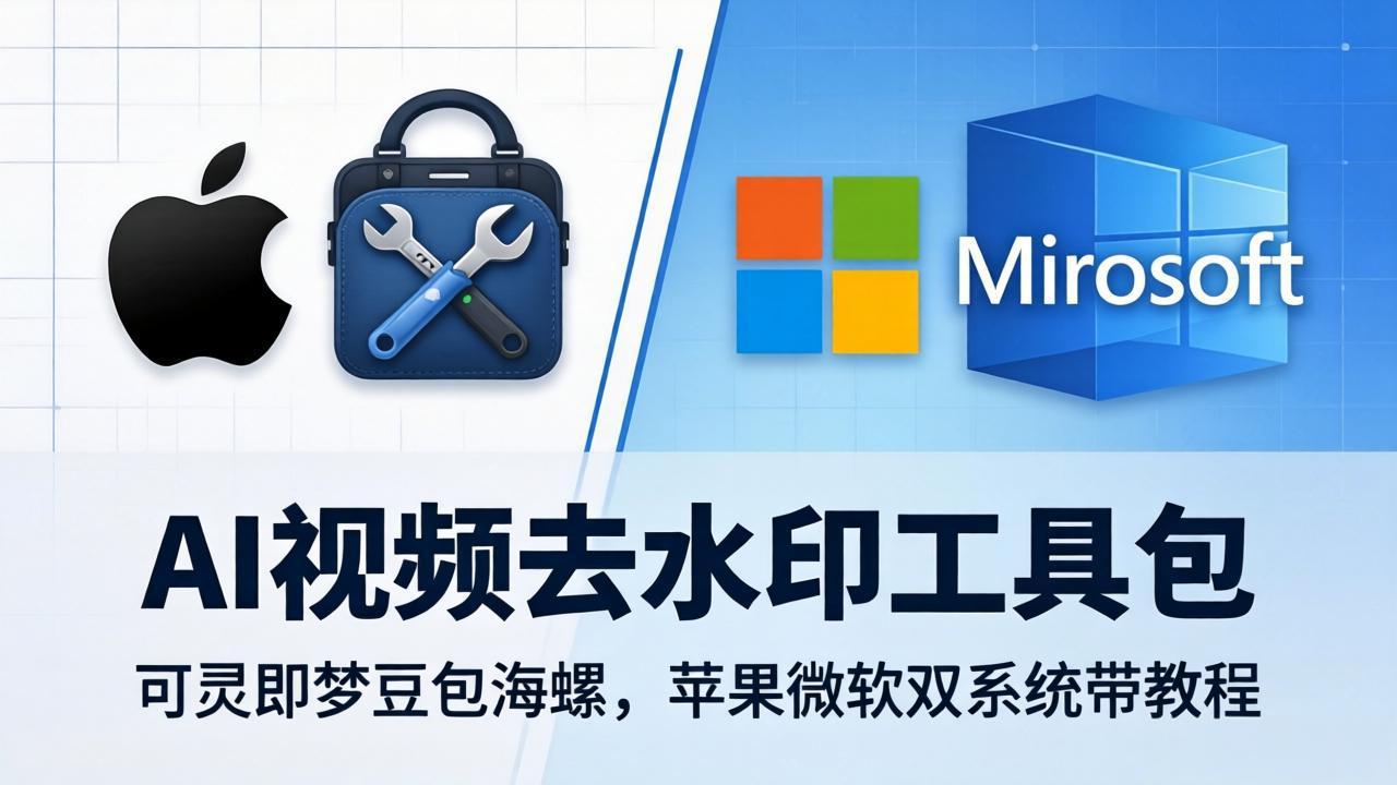 AI视频去水印工具包：可灵即梦豆包海螺，苹果微软双系统带教程-惠声资源站